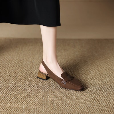 (W) Luiza Barcelos Sepatu Loafers Retro Gesper 'Kulit Domba Coklat' XWP1SK0459 Sizing (W) Luiza Barcelos Sepatu Loafers Retro Gesper 'Kulit Domba Coklat' XWP1SK0459