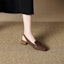 Sizing (W) Luiza Barcelos Sepatu Loafers Retro Gesper 'Kulit Domba Coklat' XWP1SK0459