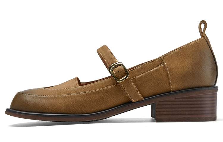 (W) Luiza Barcelos Retro Chunky Heel 'Khaki'