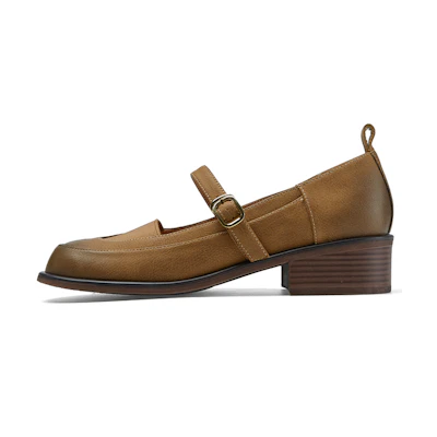 (W) Luiza Barcelos Retro Chunky Heel 'Khaki'