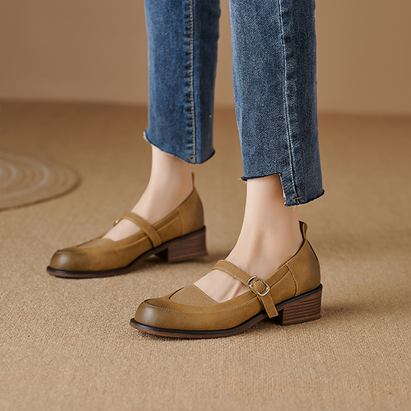 (W) Luiza Barcelos Retro Chunky Heel 'Khaki' 圖 3