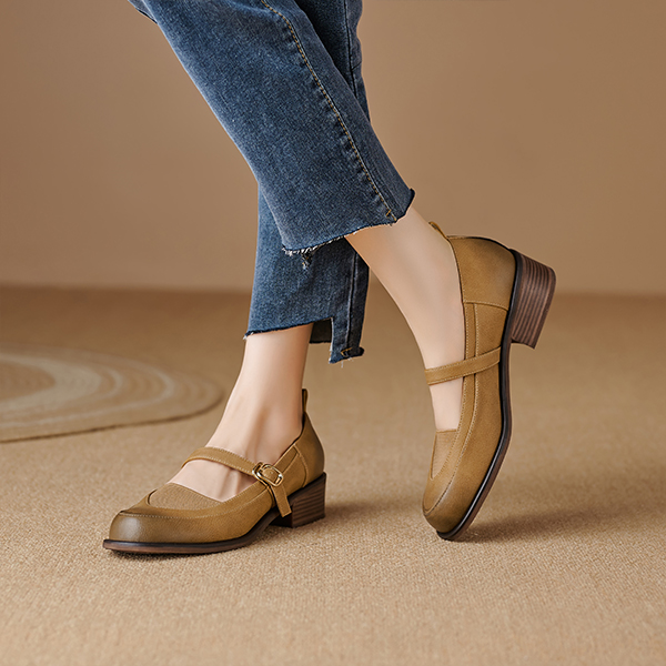 (W) Luiza Barcelos Retro Chunky Heel 'Khaki' 圖 6