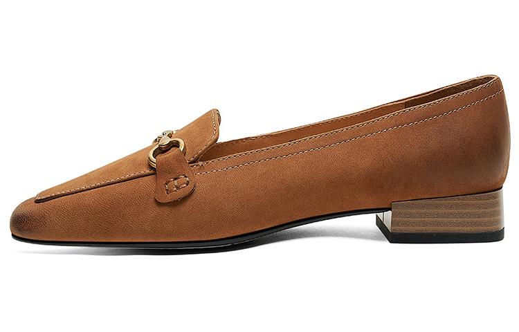 (W) Luiza Barcelos Retro Chunky Heel Loafer 'Brown Leather Horsebit'