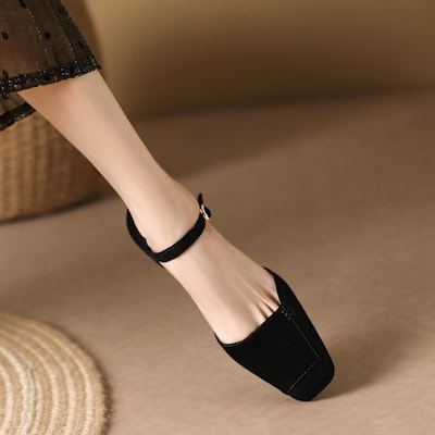 (Women) Luiza Barcelos Retro Comfort Versatile Chunky Heel 'Black' X901539 Order (Women) Luiza Barcelos Retro Comfort Versatile Chunky Heel 'Black' X901539