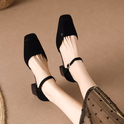 (Women) Luiza Barcelos Retro Comfort Versatile Chunky Heel 'Black' X901539 Shop (Women) Luiza Barcelos Retro Comfort Versatile Chunky Heel 'Black' X901539