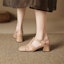 Order (W) Luiza Barcelos Retro Tumit Tinggi Berpotong 'Aprikot' XWP1SK0651