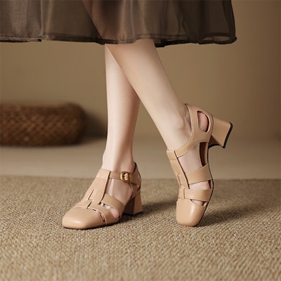 (Women) Luiza Barcelos Retro Cut-Out High Heels 'Apricot' XWP1SK0651 Lookbook (Women) Luiza Barcelos Retro Cut-Out High Heels 'Apricot' XWP1SK0651