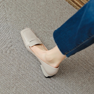 (W) Luiza Barcelos Sepatu Flat Kulit Retro 'Abu-abu' X901001 Purchase (W) Luiza Barcelos Sepatu Flat Kulit Retro 'Abu-abu' X901001