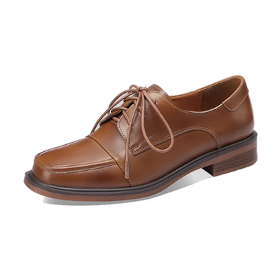 (W) Luiza Barcelos Retro Fashion Strap Casual Shoes 'Brown Leather'