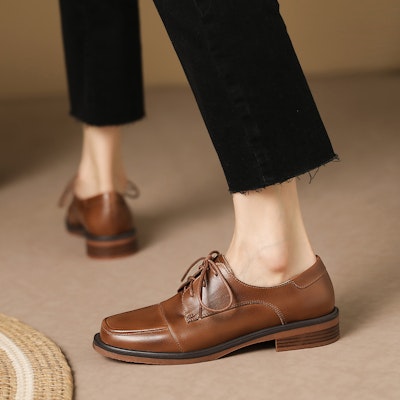 (W) Luiza Barcelos 复古时尚系带休闲鞋 '棕色皮革' X900905 Order (W) Luiza Barcelos 复古时尚系带休闲鞋 '棕色皮革' X900905