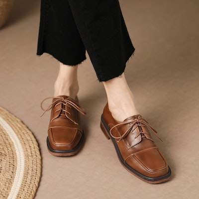 (W) Luiza Barcelos 复古时尚系带休闲鞋 '棕色皮革' X900905 Purchase (W) Luiza Barcelos 复古时尚系带休闲鞋 '棕色皮革' X900905
