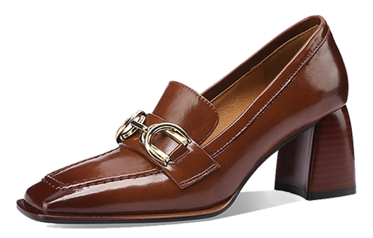 Buy (W) Luiza Barcelos Sepatu Hak Retro 'Coklat dengan Gesper' X900890