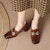 (W) Luiza Barcelos Kasut Retro 'Coklat Buckle' X900890