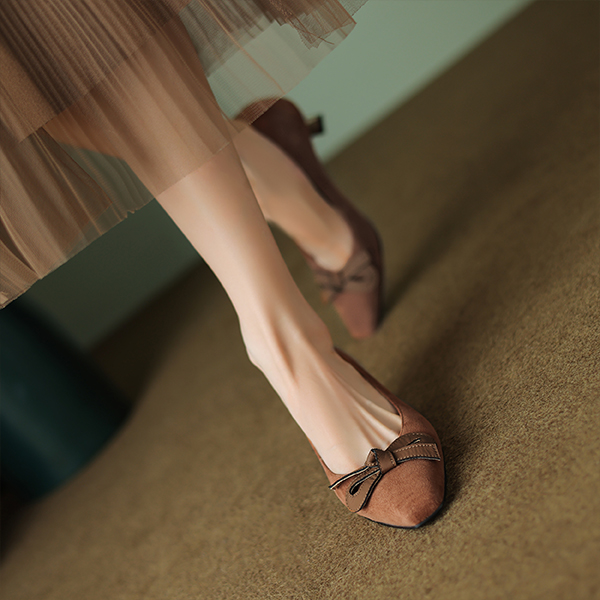 (W) Luiza Barcelos Retro Pointed-Toe Bow Stiletto 'Tan' 圖 5