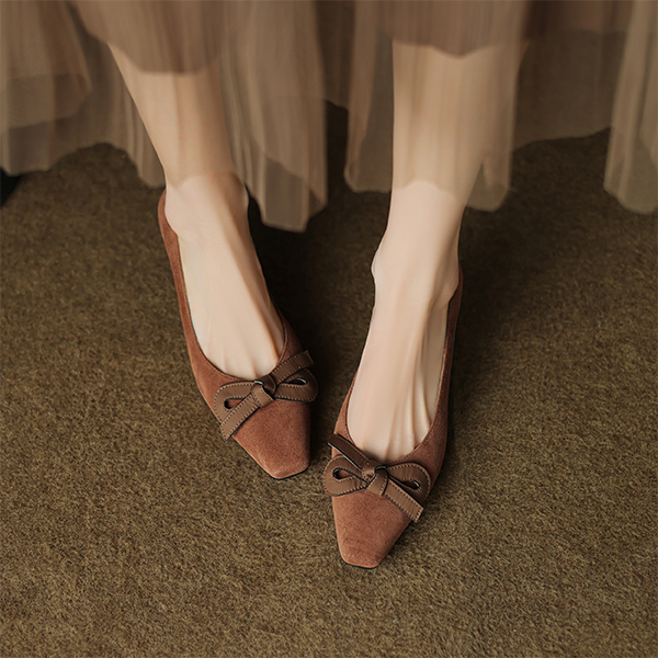 (W) Luiza Barcelos Retro Pointed-Toe Bow Stiletto 'Tan' 圖 6