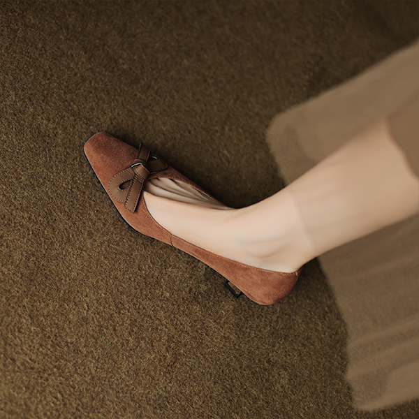 (W) Luiza Barcelos Retro Pointed-Toe Bow Stiletto 'Tan' 圖 7