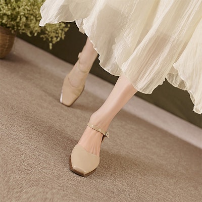 (W) Luiza Barcelos Tumit Tebal Runcing Gaya Retro 'Apricot' XWP1SK0626 Order (W) Luiza Barcelos Tumit Tebal Runcing Gaya Retro 'Apricot' XWP1SK0626