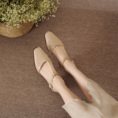 (W) Luiza Barcelos Tumit Tebal Runcing Gaya Retro 'Apricot' XWP1SK0626 Details for (W) Luiza Barcelos Tumit Tebal Runcing Gaya Retro 'Apricot' XWP1SK0626