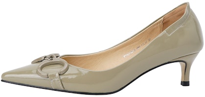 (Women) Luiza Barcelos Retro Pointed-Toe Stiletto 'Light Green Buckle' X901462 (Women) Luiza Barcelos Retro Pointed-Toe Stiletto 'Light Green Buckle' X901462