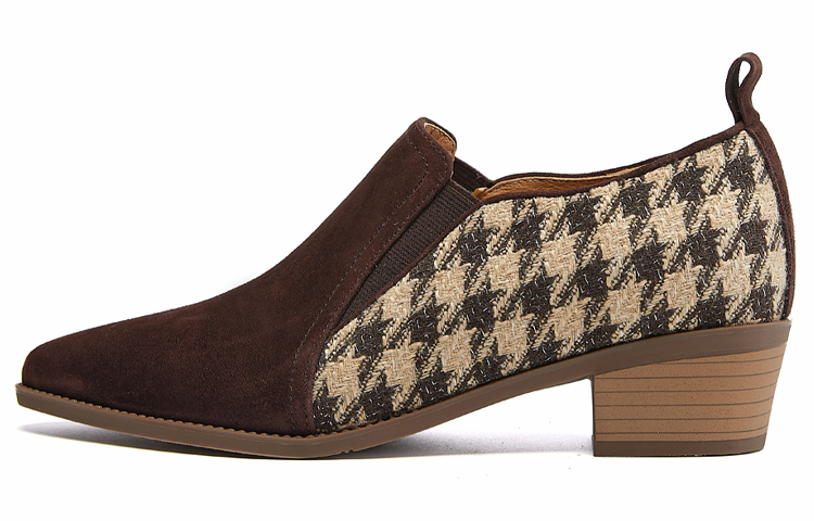 (Women) Luiza Barcelos Retro Pointed Toe 'Buckle Chunky Heel Brown' X901889