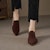 (W) Luiza Barcelos Retro Hujung Runcing 'Buckle Chunky Heel Coklat' X901889