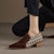 (W) Luiza Barcelos Retro Hujung Runcing 'Buckle Chunky Heel Coklat' X901889
