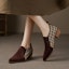 Sizing (W) Luiza Barcelos Retro Hujung Runcing 'Buckle Chunky Heel Coklat' X901889