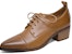(Women) Luiza Barcelos Retro Pointed Toe Lace-Up Chunky Heel 'Light Brown' X901167