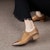 (Women) Luiza Barcelos Retro Pointed Toe Lace-Up Chunky Heel 'Light Brown' X901167
