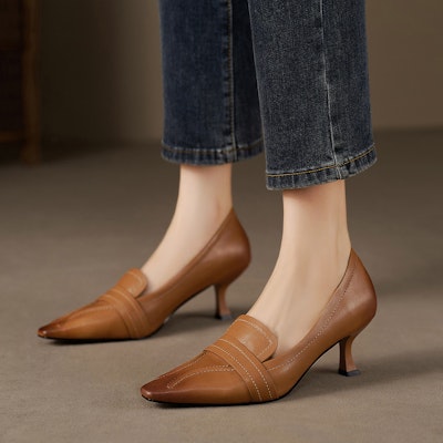 (W) "Luiza Barcelos Stiletto Punta Fina Retro 6cm 'Cuero Marrón'" X901842 Order (W) "Luiza Barcelos Stiletto Punta Fina Retro 6cm 'Cuero Marrón'" X901842