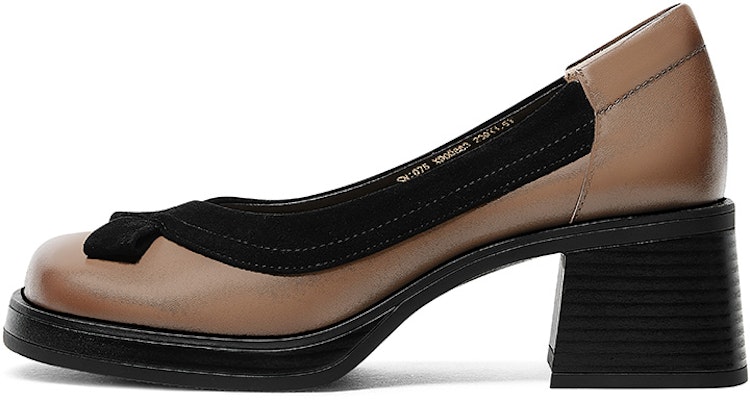 (Women) Luiza Barcelos Retro Round Toe Block Heel 'Light Brown' X900883 Buy (Women) Luiza Barcelos Retro Round Toe Block Heel 'Light Brown' X900883