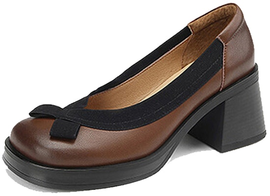 (W) Luiza Barcelos Retro Kasut Tumit Blok Hujung Bulat 'Coklat Muda' X900883 Lookbook (W) Luiza Barcelos Retro Kasut Tumit Blok Hujung Bulat 'Coklat Muda' X900883