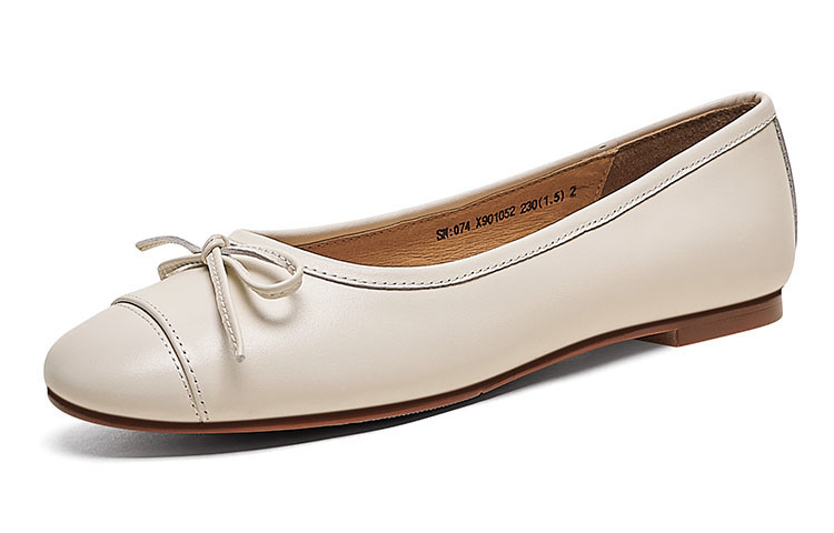 (W) Luiza Barcelos Retro Round Toe Casual Flat 'Simplified Leather Bow' 圖 3