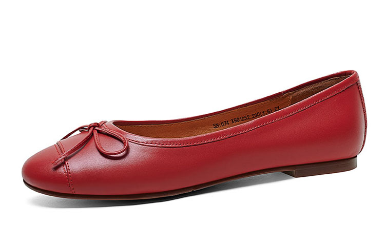 (W) Luiza Barcelos Retro Round Toe Casual Flat 'Simplified Leather Bow' 圖 9