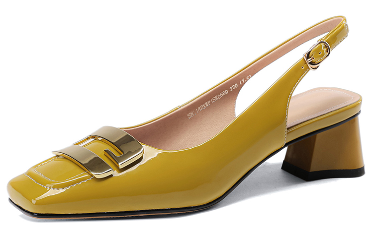 (Women) Luiza Barcelos Retro Square Toe 'Metal Buckle Chunky Heel' XWP1SK0689