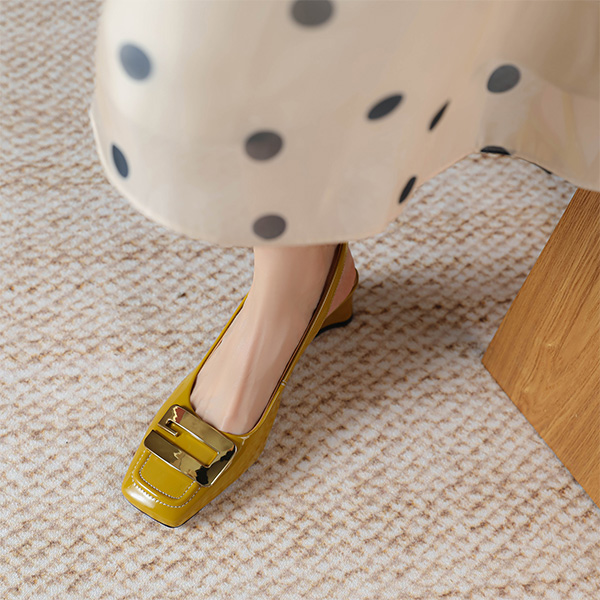 Details for (Women) Luiza Barcelos Retro Square Toe 'Metal Buckle Chunky Heel' XWP1SK0689