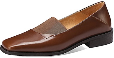 (Women) Luiza Barcelos Retro Square Toe Chunky Heel 'Casual Brown' X900819 (Women) Luiza Barcelos Retro Square Toe Chunky Heel 'Casual Brown' X900819