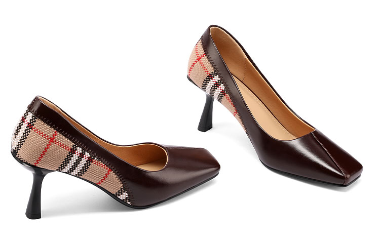 Lookbook (W) Luiza Barcelos复古方头细高跟鞋"棕色" X900952