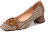 Lookbook (W) Luiza Barcelos Retro Tassel Houndstooth Chunky Heel 'Karamel' X901018