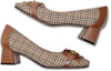 Shop (W) Luiza Barcelos Retro Tassel Houndstooth Chunky Heel 'Karamel' X901018