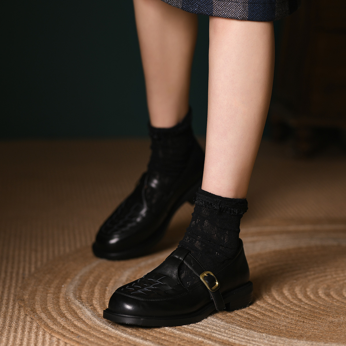 Purchase (W) Zapatillas Retro de Cuero Tejido Luiza Barcelos 'Moda Casual'. X900583