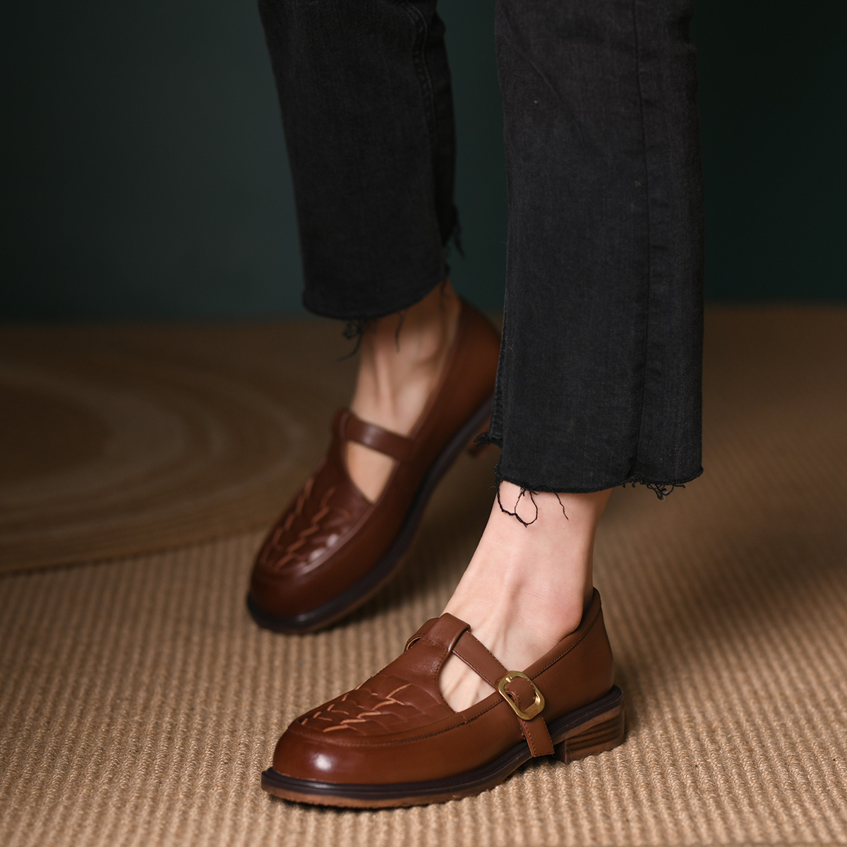 Cheap (W) Zapatillas Retro de Cuero Tejido Luiza Barcelos 'Moda Casual'. X900583