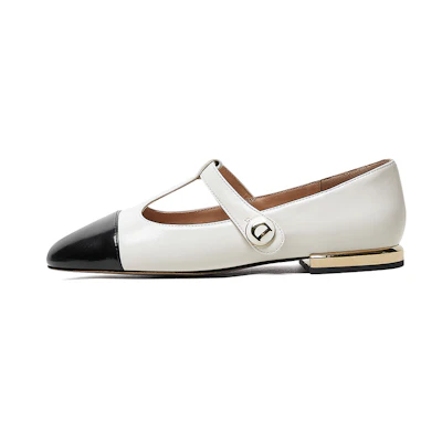 (W) Luiza Barcelos Round-Toe Mary Jane 'Beige Black'