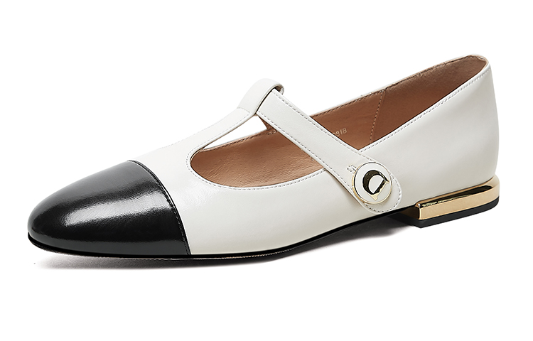 Lookbook (W) Luiza Barcelos Round-Toe Mary Jane 'Beige Hitam' X900818