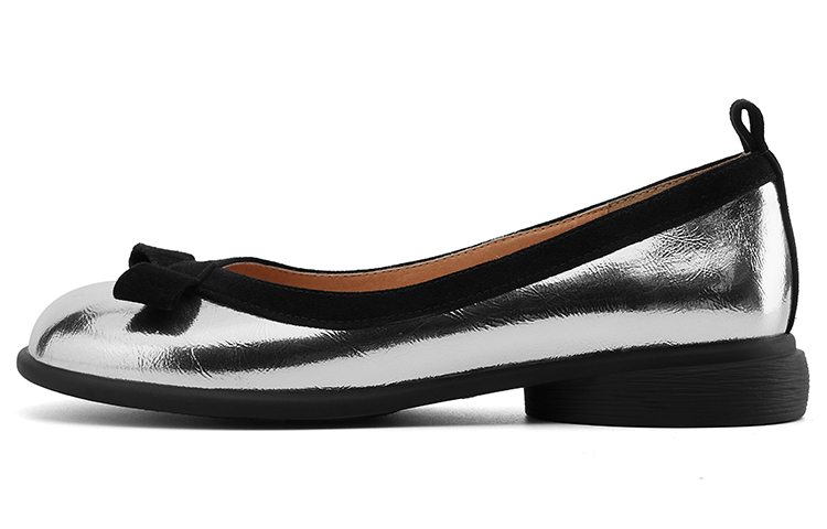 (Women) Luiza Barcelos Round Toe Ballet Flat 'Silver Black' X901982