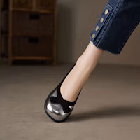 Shop (W) Luiza Barcelos Sepatu Ballet Round Toe 'Perak Hitam' X901982