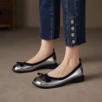 Details for (W) Luiza Barcelos Sepatu Ballet Round Toe 'Perak Hitam' X901982