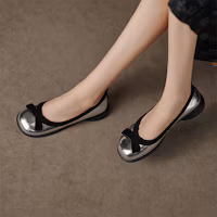 Sizing (W) Luiza Barcelos Sepatu Ballet Round Toe 'Perak Hitam' X901982