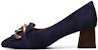 (W) Luiza Barcelos Tumit Blok Hujung Bulat 5cm 'Biru Suede' X900911