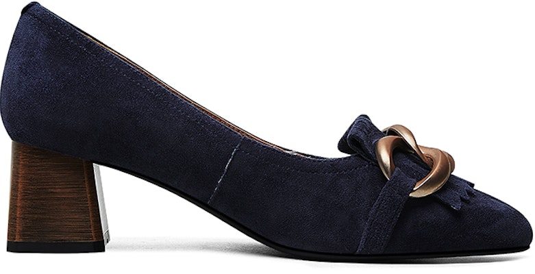 (W) Luiza Barcelos Sepatu Hak Balok 5cm 'Blue Suede' Toe Bulat X900911 Order (W) Luiza Barcelos Sepatu Hak Balok 5cm 'Blue Suede' Toe Bulat X900911